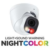 Eyemax 8MP Standard 4K Dual-Light Turret dome Camera, 2.8mm Wide Lens, POE, Mic, Speaker, Blue Alarm Light (NCU-D8220)