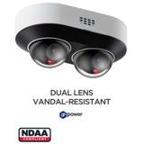 Eyemax IP Power Series 4MP AI Dual-Lens IR Network Dome Camera, NDAA, POE, Mic, Sound Warning (NIT-CP4030A-YW28)