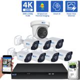 16 Channel NVR Security Camera System with 1 * 5MP IP Turret 4mm Fixed Lens Camera 7 * 8MP IP Bullet 2.8mm Fixed Lens Camera, Bi-Spectrum, Smart AI, Human / Vehicle Detection (GW68-5695TMIC1-GW68-8637MIC7-2T)