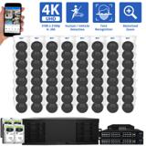 128 Channel NVR Security Camera System with 56 * 12MP IP Turret 3.6mm Fixed Lens Camera, Face Recognition, Human / Vehicle Detection, Built-In Microphone, PoE (GW12577MIC56-32T)