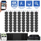 128 Channel NVR Security Camera System with 64 * 12MP IP Turret 3.6mm Fixed Lens Camera, Face Recognition, Human / Vehicle Detection, Built-In Microphone, PoE (GW12577MIC64-32T)