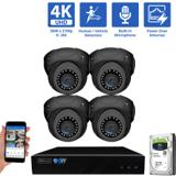 8-Channel POE NVR System with 4 × 8MP IP Turret Cameras, Built-In Microphone & AI Detection (GW803401M 4-1T)