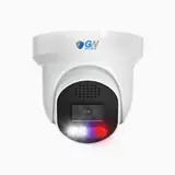 GW569501T 5MP HD IP POE 2.8mm Fixed Lens Turret Smart Dual Light Active Deterrence Security Camera, TAA Compliant, Human / Vehicle Detection, Face Recognition, Smart AI Analytics, Built In Mic (GW569501T)