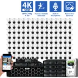 128 Channel NVR Security Camera System with 128 * 8MP 4K IP POE 2.8mm Fixed Lens Turret Security Cameras, Human/Vehicle Detection, Face Recognition, Area Intrusion, Built-In Mic, PoE, Acu-Search (GW803603M128-32T)