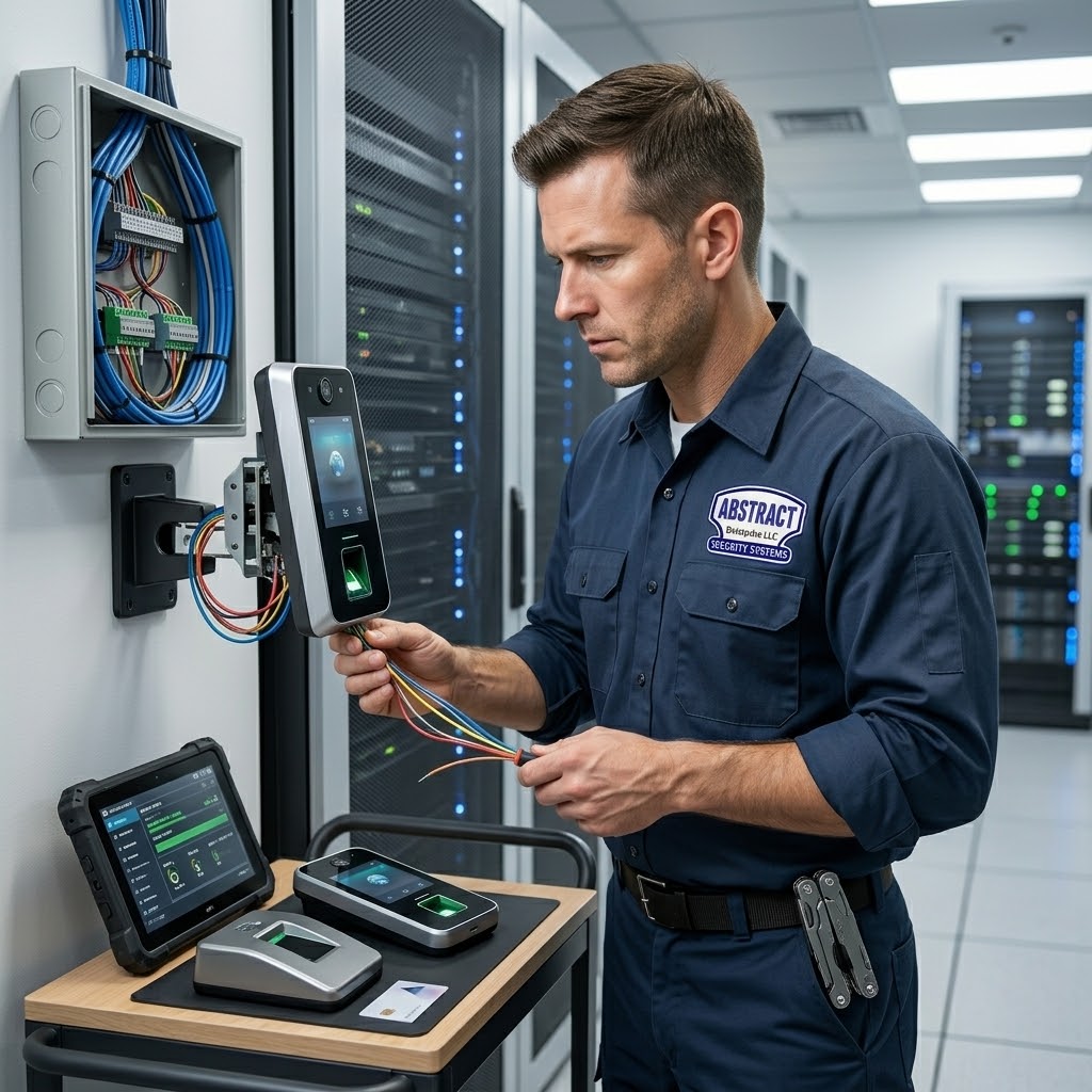 Biometric access control and card reader system installation at Brooklyn commercial facility