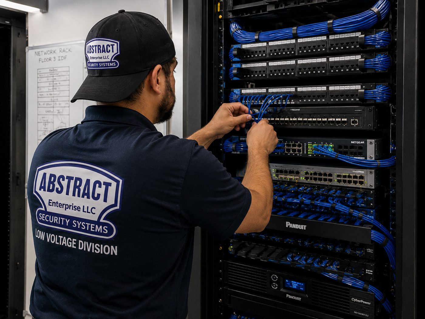 IDF closet cabling NYC network rack patching on a New York City commercial floor