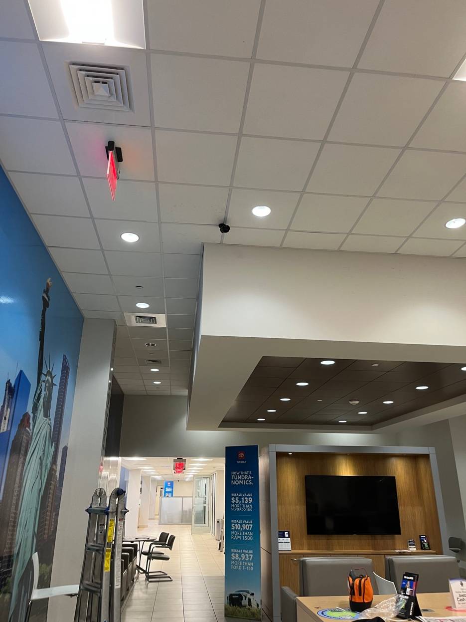 Active deterrent security camera with red light hallway Lia Toyota Campbell Hall NY