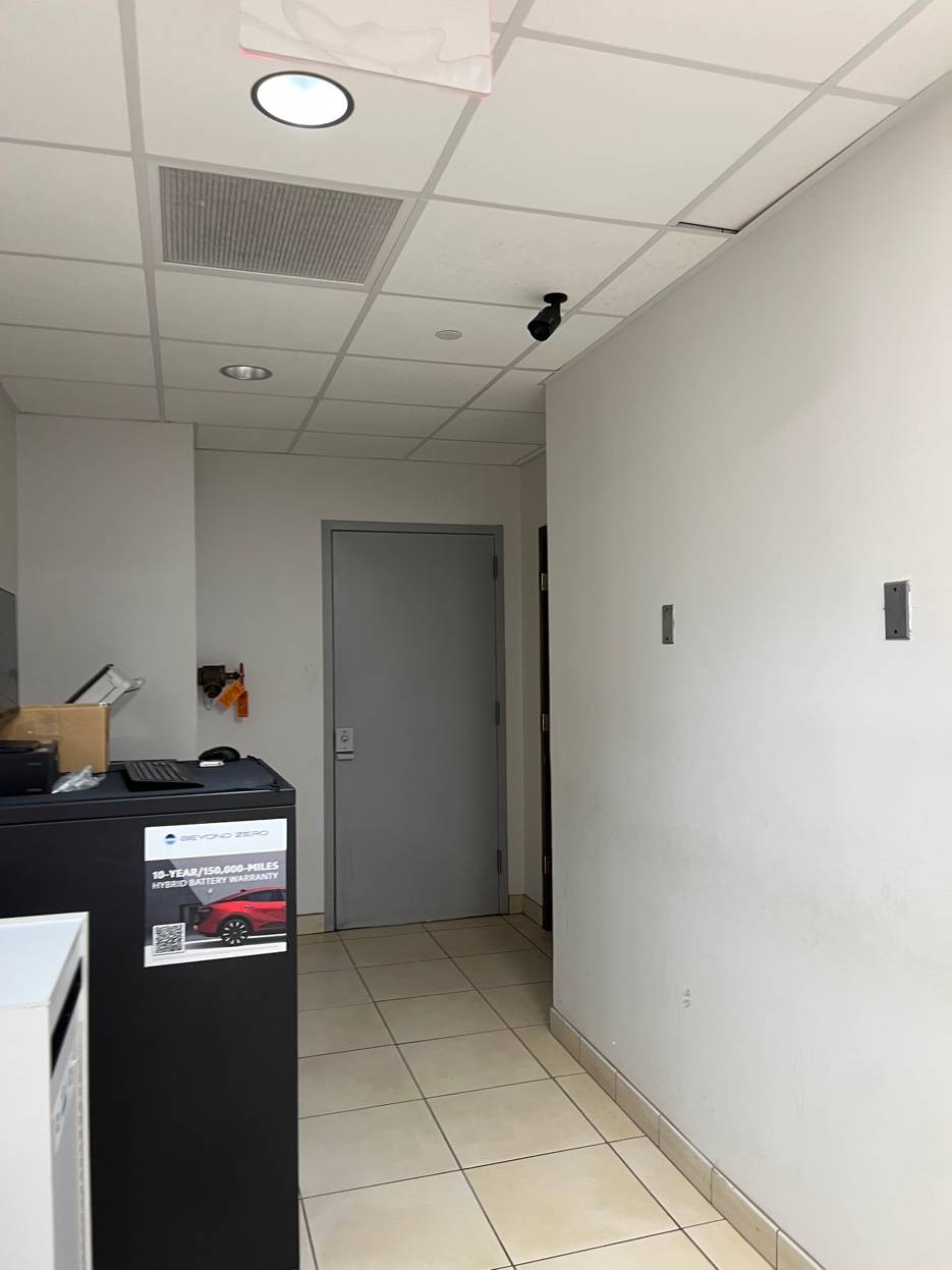 Hallway security camera installation back office auto dealership Campbell Hall NY