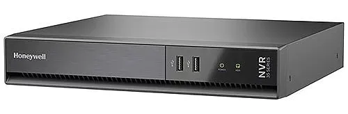 Honeywell 35 Series recorder with front USB ports — Ulster County SmartPSS reference photo Ulster County SmartPSS support product photo: a dark grey Honeywell 35 Series network video recorder with two front USB ports and power and drive lights