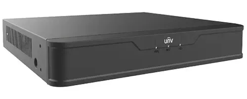 UNV desktop NVR product photo — Uniview camera installation Dutchess County reference UNV-branded black desktop network video recorder product photo for a Dutchess County Uniview installation