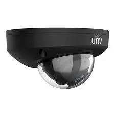 UNV black mini dome with clear bubble â manufacturer product photo, Manhattan Uniview installation Uniview black mini dome for Manhattan vestibules: manufacturer product photo of a black UNV dome camera with a clear protective bubble
