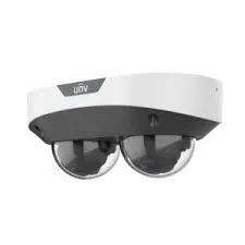 UNV dual-lens panoramic dome — manufacturer product photo, Staten Island Uniview equipment Uniview dual-lens dome for Staten Island driveways and yards: manufacturer product photo of a white UNV housing with two clear lens bubbles side by side
