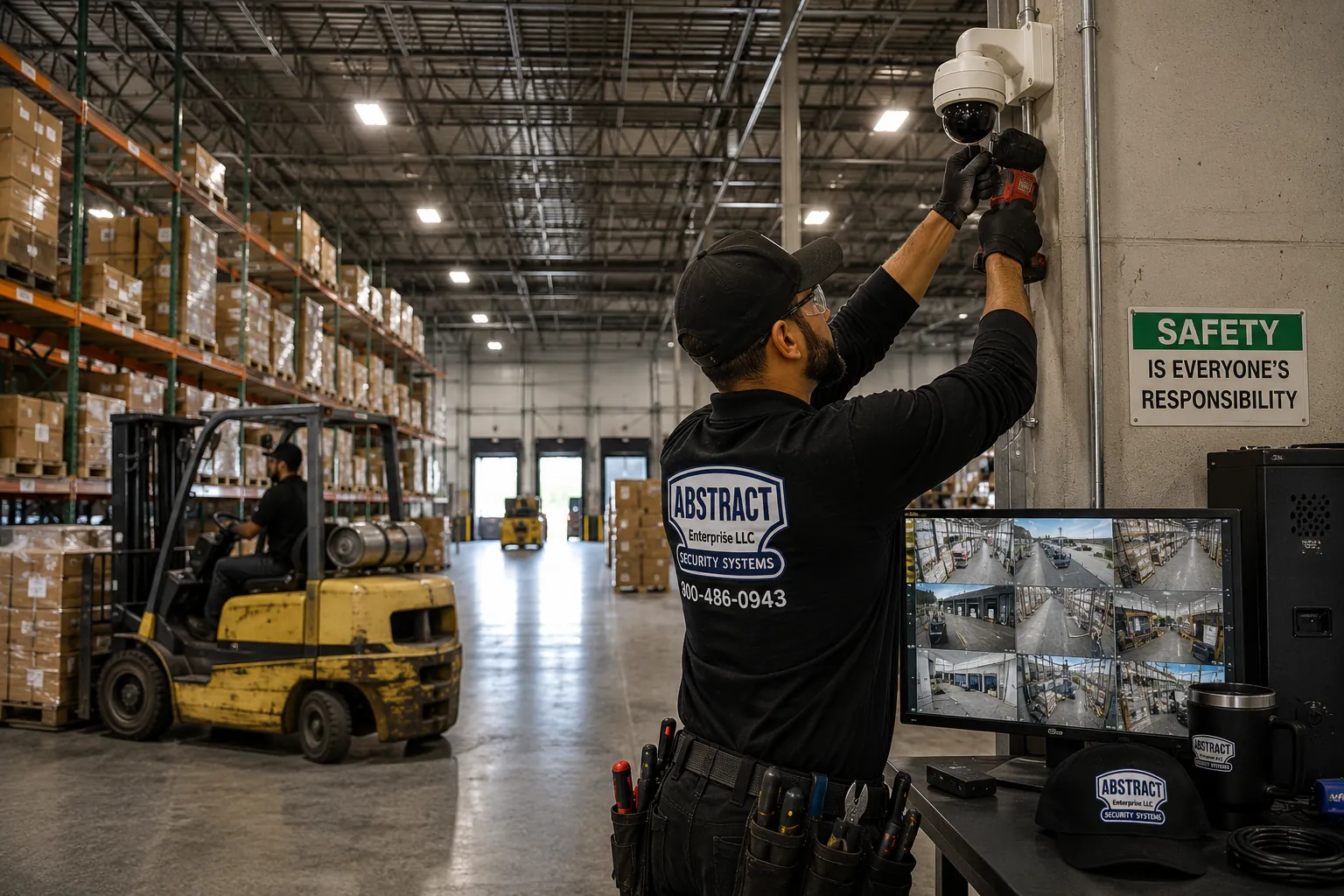 Warehouse video surveillance systems with live multi-camera NVR view in New York City