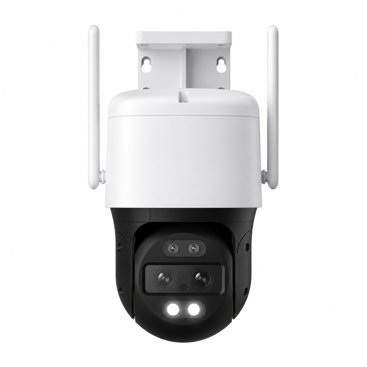 Wireless security camera installation NYC — dual-antenna outdoor PTZ camera with color night vision, installed by licensed NYS technician